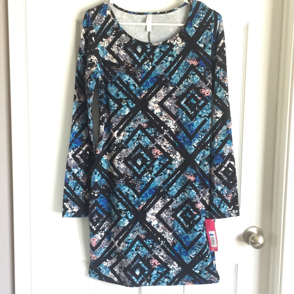 Xhilaration Black Floral Long Sleeve Dress (NWT)